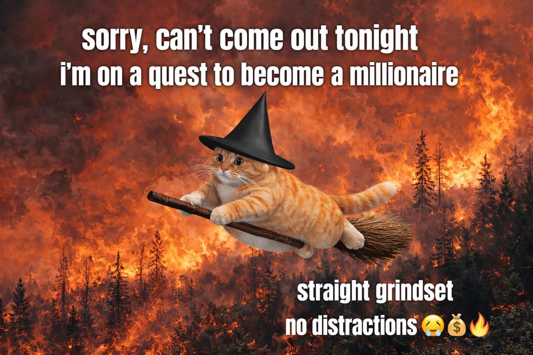 Cat on a quest to become a millionaire