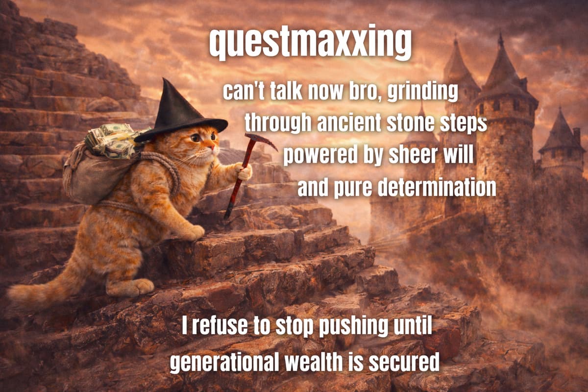 Cat grinding through ancient stone steps meme